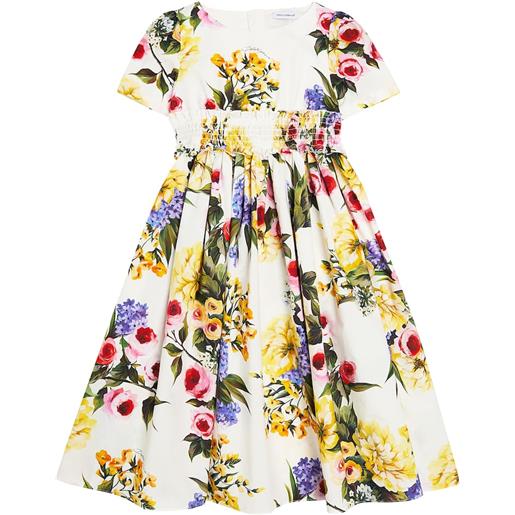 Dolce&Gabbana Kids abito in popeline di cotone con stampa