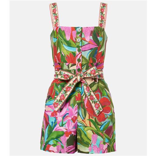 Farm Rio jumpsuit corta jardin de rãªve multicolor