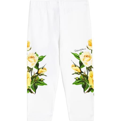 Dolce&Gabbana Kids baby - leggings in jersey con stampa floreale