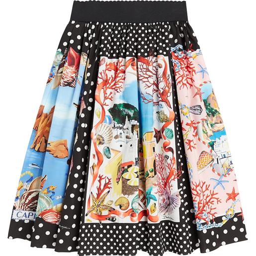 Dolce&Gabbana Kids gonna capri in popeline di cotone con stampa