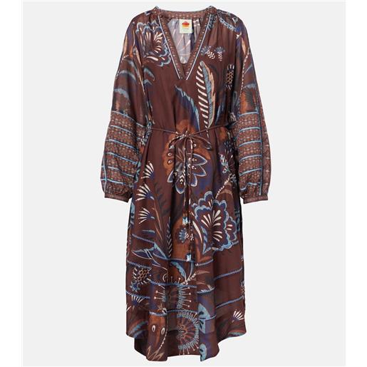 Farm Rio abito lungo delicate garden brown