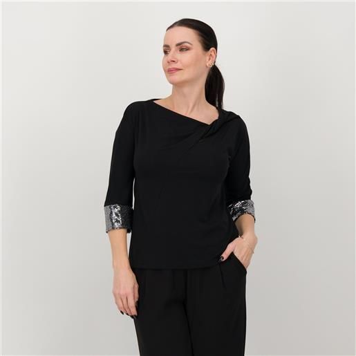 Bianca Della Torre blusa in jersey crêpe con maniche a kimono