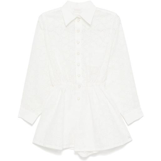 ZIMMERMANN tuta corta con ricamo - bianco