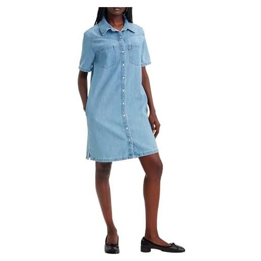 Levi's louisa ss denim dress vestito casual, twisted words 2, s donna