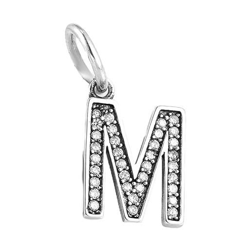 LES FOLIES DI PAOLA GRIECO charm lettera m iniziale nome ciondolo pendente in argento 925 - les folies per pandora