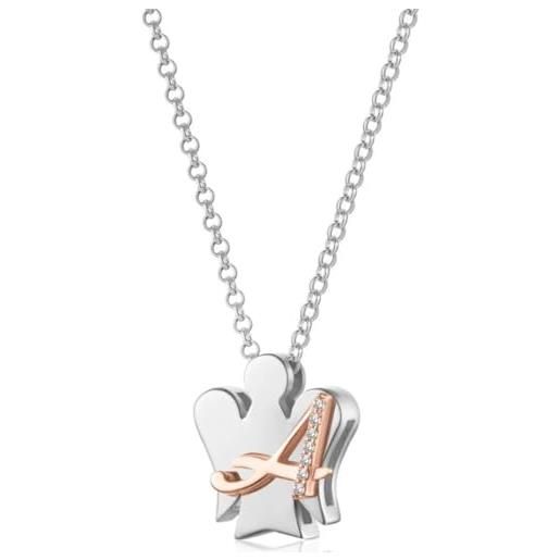 COLLANA UOMO ACCIAIO NERO ANGELO CUSTODE | SAGA GIOIELLI
