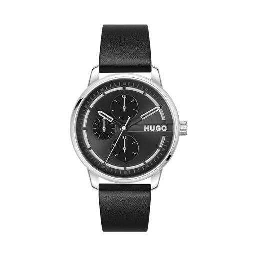 BOSS Orologio Uomo Al Quarzo – Cassa 44 Mm, Quadrante Blu Raggiato, Cinturino In Pelle Marrone, Impermeabile 5 ATM - 3
