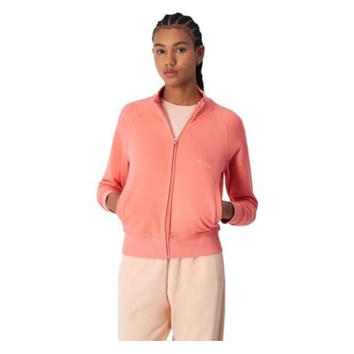 Champion legacy minimalist resort w - spring terry high-neck full-zip felpa, rosa pesca, donna ss24