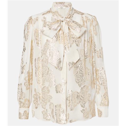 Chloe chloã© blusa in fil coupã© di misto seta con lamã©