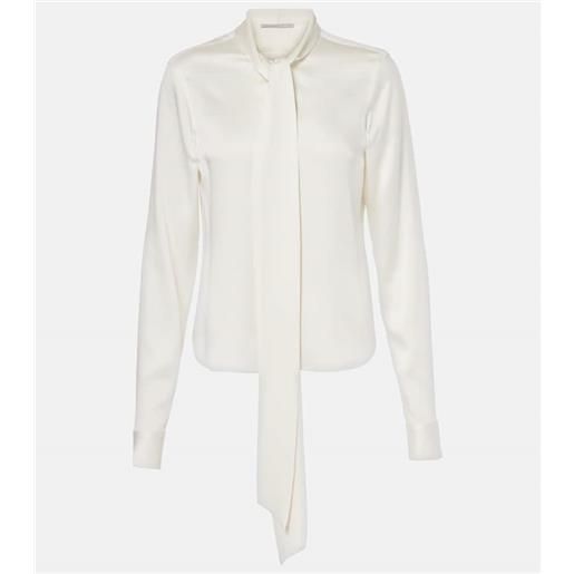 Stella McCartney blusa in raso con fiocco