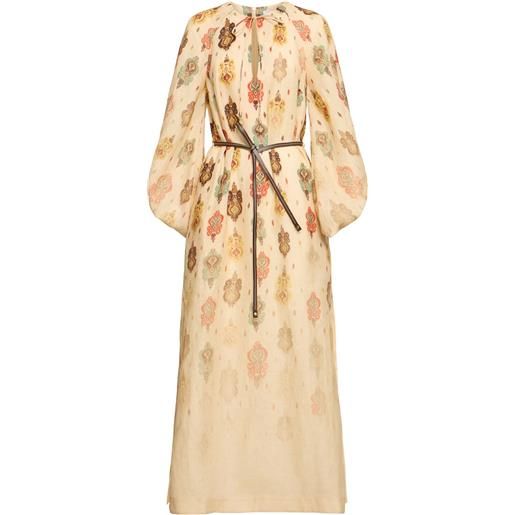 ZIMMERMANN vestito midi wylie in lino