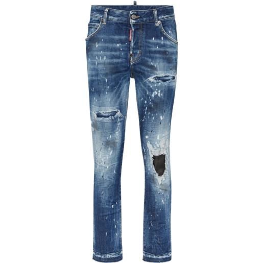 DSQUARED2 jeans skinny con effetto vissuto - blu