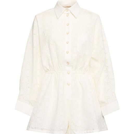 ZIMMERMANN salopette crush in lino e pizzo