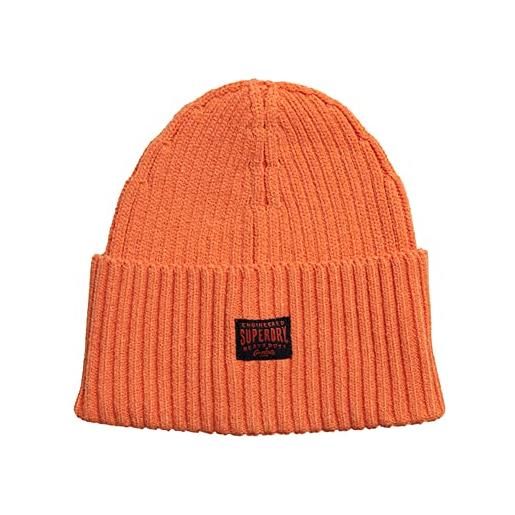 Superdry workwear knitted beanie hat cappellino da baseball, arancione (jaffa orange), taglia unica donna