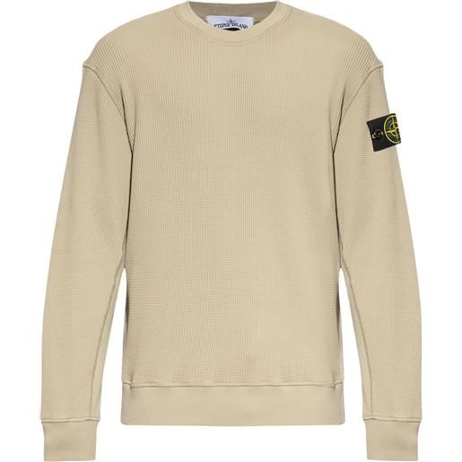 Stone Island felpa con applicazione compass - toni neutri