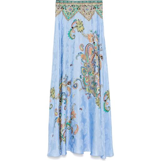 ETRO gonna lunga con stampa paisley - blu