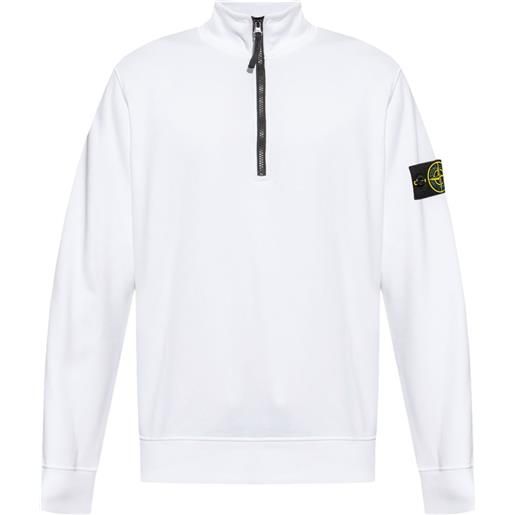 Stone Island felpa con applicazione compass - bianco