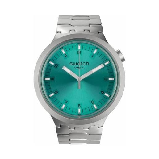 Swatch orologio da uomo al quarzo con cinturino in acciaio inossidabile sb07s100g, argento