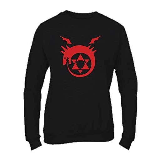 Vestin felpa donna girocollo basic top qualità top vestibilità - full metal alchemist - divertente humor made in italy (m, nero)
