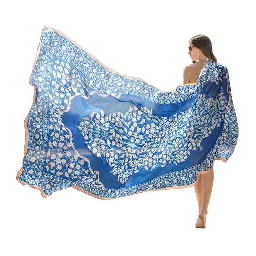 DANA XU do17003 scialle wrap, a 11 blu, l donna