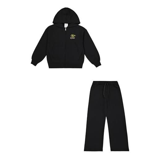 Champion legacy emotional dance g (405045) - ultra-light soft compact powerblend fleece hooded tuta sportiva, nero (nbk), 11-12 anni (l) bambina fw24