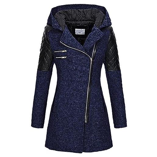KHIRVWL giacca invernale da donna con cerniera foderata in pile giacca calda a maniche lunghe giacca calda con tasche cotone plus pile manica lunga patchwork donna offerte lampo del giorno pullover