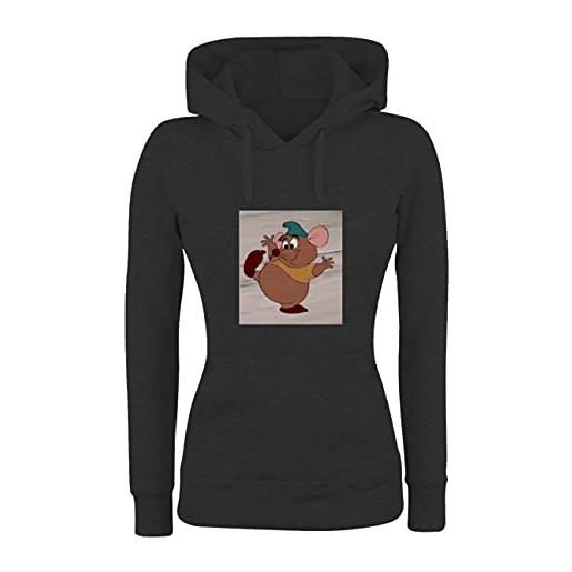 Vestin felpa donna con cappuccio basic top qualità top vestibilità - gas - divertente humor made in italy (nero, s)