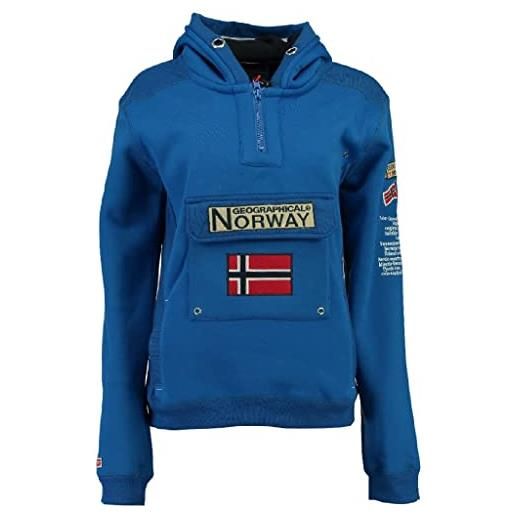 Geographical Norway - felpa con cappuccio da uomo a manica lunga modello gymclass, blu elettrico, xxl