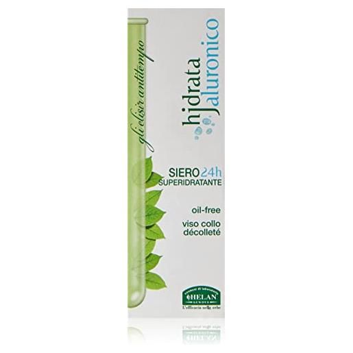 Helan, hjdrata jaluronico, siero viso acido ialuronico a gocce, gel super idratante per la pelle secca, anche su collo, trasparente, 30 ml - made in italy
