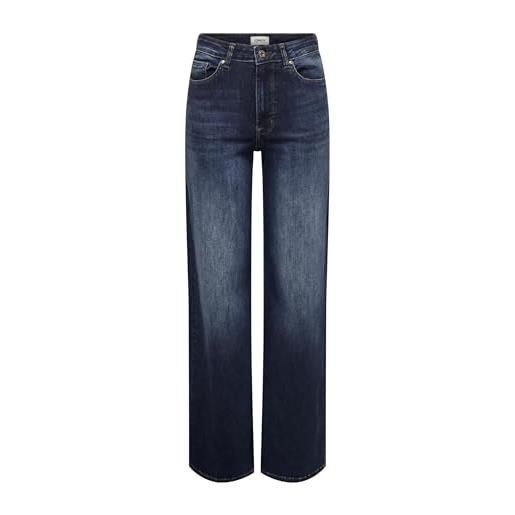 ONLY onlmadison blush hw wide dnm tai081 noos, blu jeans scuro, l / 34l