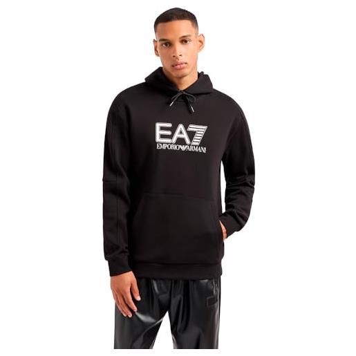 EA7 emporio armani felpa da uomo con cappuccio visibility nera taglia m codice 6dpm02pjvtz-1200