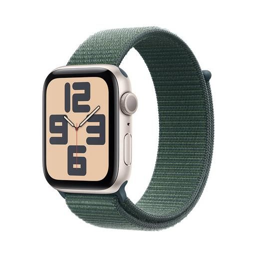 Apple watch se gps 44mm cassa alluminio galassia con verde lago sport loop