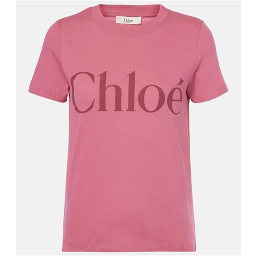 Chloe chloã© t-shirt in jersey di cotone con logo