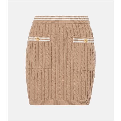 Alessandra Rich minigonna in maglia di cotone a trecce