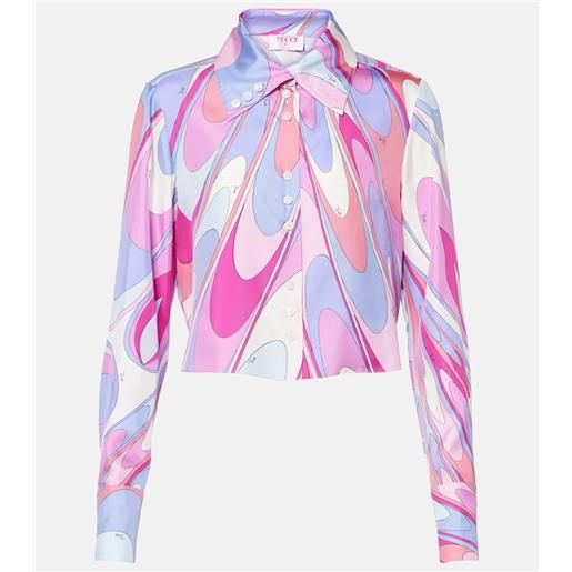 Pucci camicia cropped in twill di seta