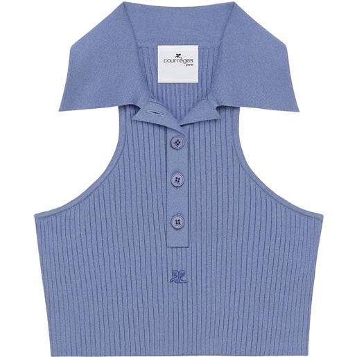 Courrèges top corto - blu