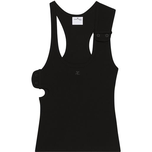Courrèges canotta a coste anni '90 - nero