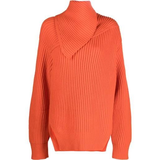 Jil Sander maglione a coste - arancione