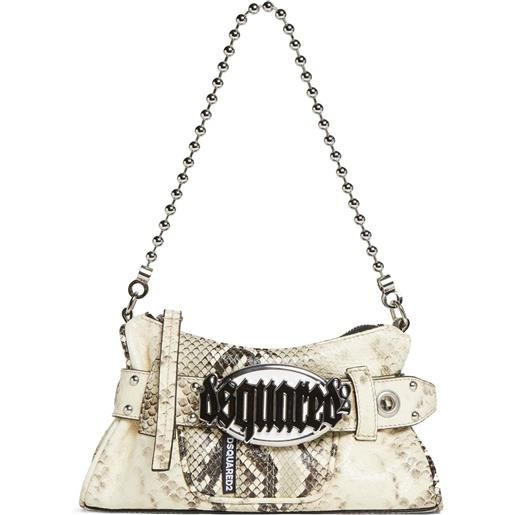 DSQUARED2 borsa a spalla gothic belt - toni neutri