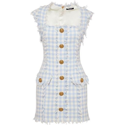 BALMAIN vestito in tweed gingham