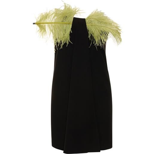 16ARLINGTON vestito mirai in crepe / piume