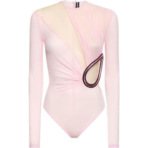 DAVID KOMA body in tulle / inserto tubolare metallico