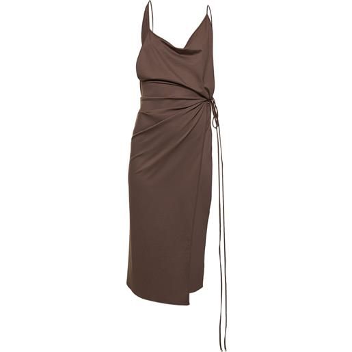 THE ATTICO vestito midi in lycra con spacco laterale