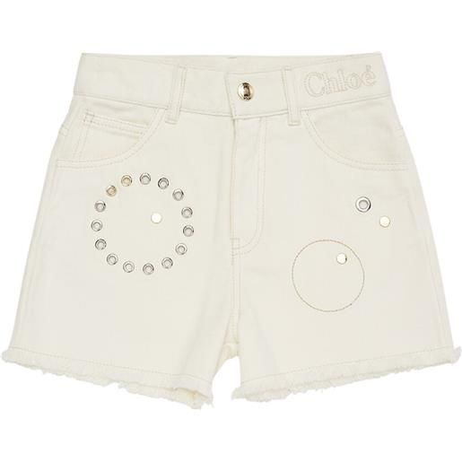 CHLOÉ shorts in denim con borchie
