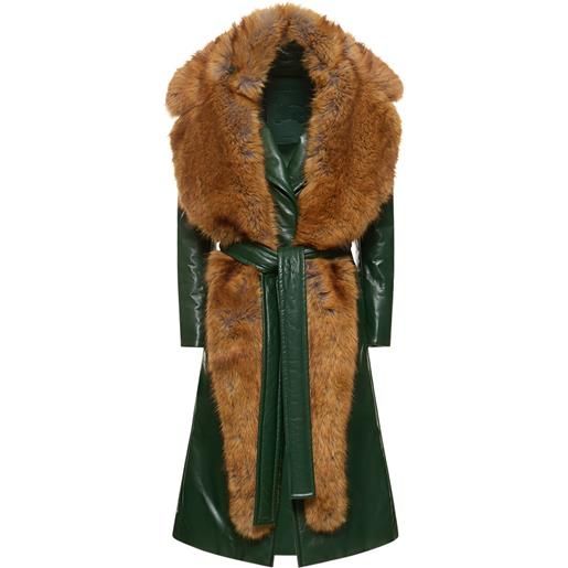 BURBERRY trench in pelle / pelliccia rimovibile