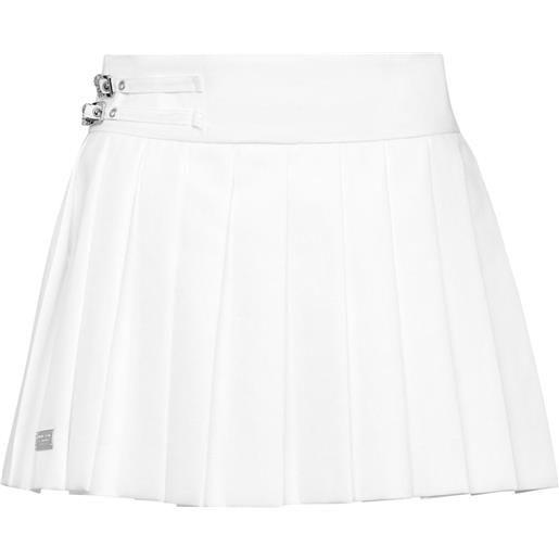 Philipp Plein minigonna skull plissettata - bianco