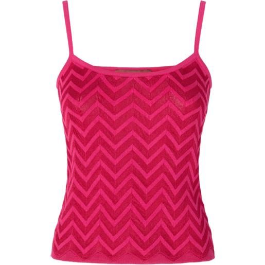 Missoni gilet con motivo a zigzag - rosa