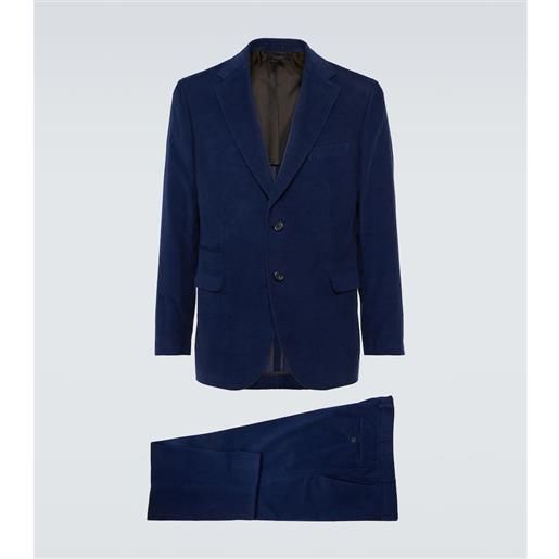 Brioni abito in cotone e cashmere a coste