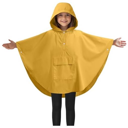 JEMIDI mantella antipioggia bambino bambina - poncho impermeabile bambini - mantellina pioggia - cambia fantasia bagnato - abbigliamento unisex - con tasca e borsa