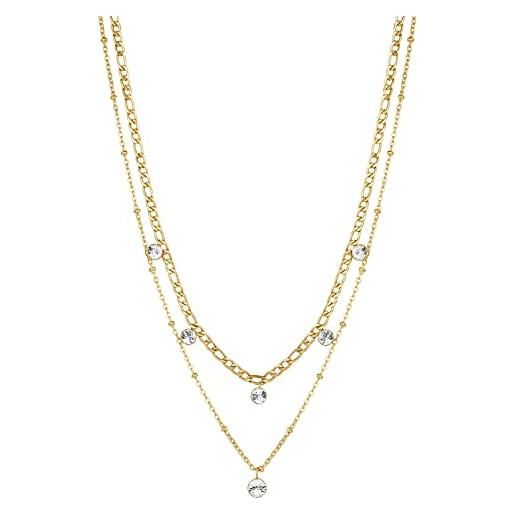 Brosway collana donna in acciaio e cristalli | collezione symphonia - bym82